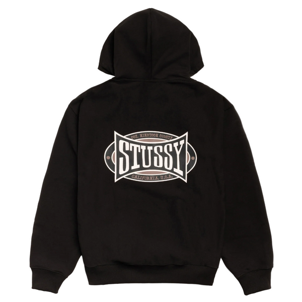 Stussy Champion Oval Zip Hoodie Black