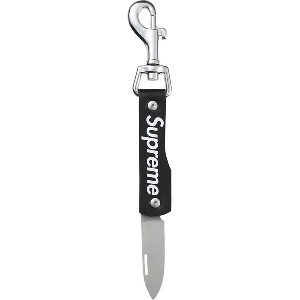 Supreme Leather Clip Knife Black