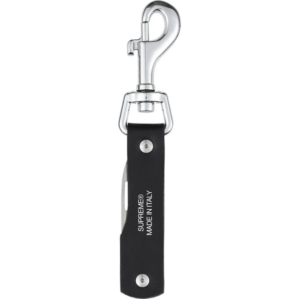 Supreme Leather Clip Knife Black