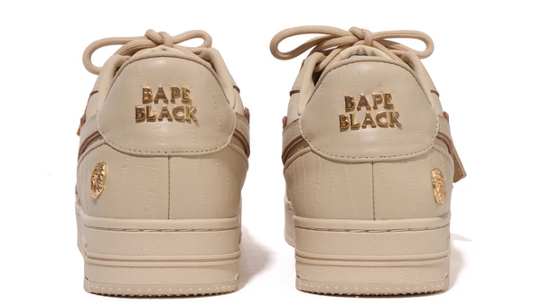 Bape Black Men Low Sneakers Bape Black Bape Sta Icon Beige