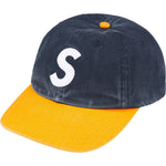 Load image into Gallery viewer, Supreme PIGMENT COATED 2-TONE S LOGO 6-PANEL Navy-Yellow
