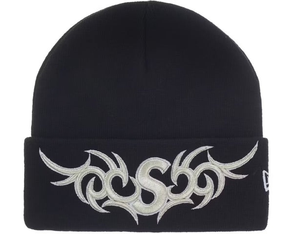 Supreme New Era Tribal S Logo Beanie Black