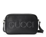 Load image into Gallery viewer, Gucci Men's Black Mini Logo-Appliqué Leather Shoulder Bag Black
