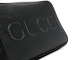 Load image into Gallery viewer, Gucci Men's Black Mini Logo-Appliqué Leather Shoulder Bag Black
