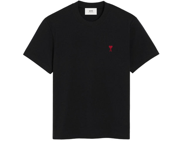 Ami Paris Black Cotton Ami De Coeur T-shirt in organic cotton jersey Black