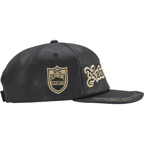 Supreme New York Leather 6-Panel Black