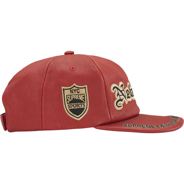 Supreme New York Leather 6-Panel Red