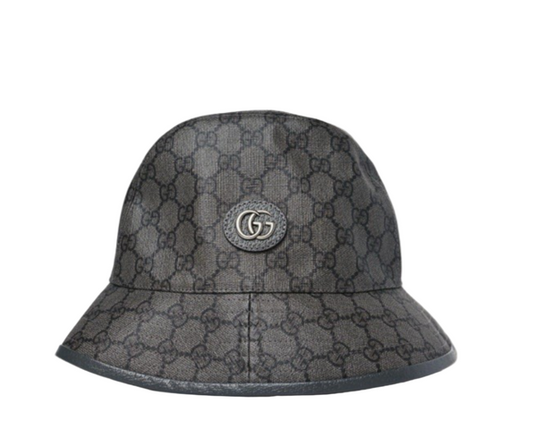 Gucci GG Supreme Hat Bucket Fedora Grey Black Graphite Monogram