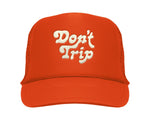 Load image into Gallery viewer, Don't Trip Embroidered Trucker Hat Orange
