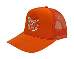 Load image into Gallery viewer, Don't Trip Embroidered Trucker Hat Orange
