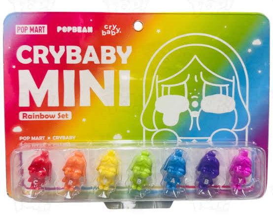 Popmart Pop Bean CRYBABY Mini Figure - Rainbow Color Set
