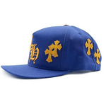 Load image into Gallery viewer, Chrome Hearts Cross Patch 5 Panel Baseball Hat Blue Yellow
