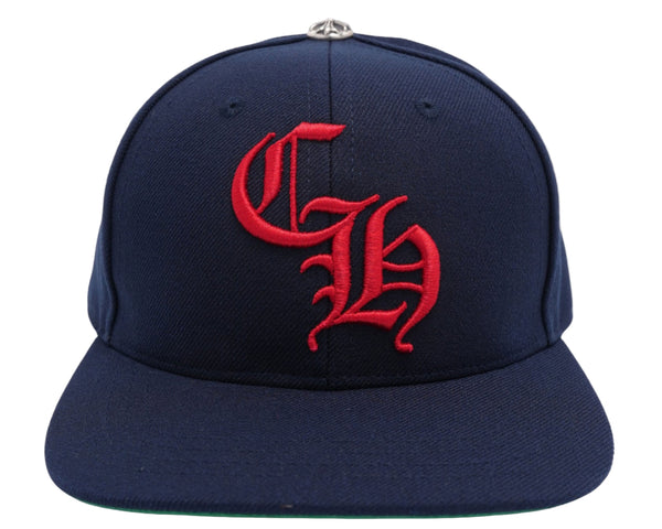 Chrome Hearts Embroidered Baseball Wool Hat Navy Red