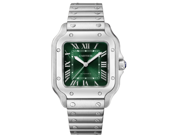 Cartier Santos Medium Green Dial Fullset