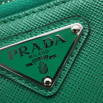 Load image into Gallery viewer, Prada Saffiano Triangle Smartphone Shoulder Bag Green
