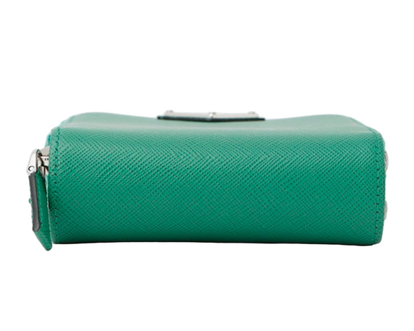 Prada Saffiano Triangle Smartphone Shoulder Bag Green