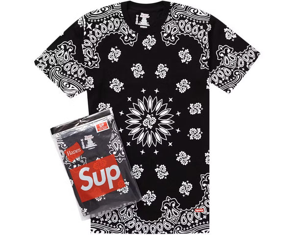 Supreme Hanes Bandana Tagless Tee Black