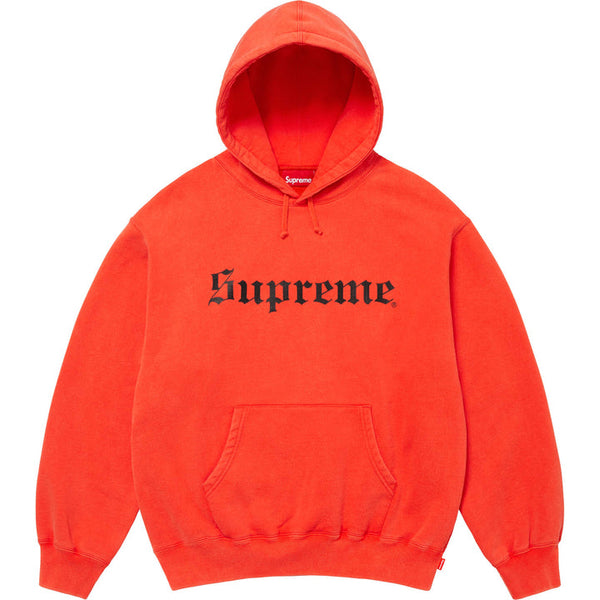 Supreme Washed Old English Hooded Sweatshirt Orange