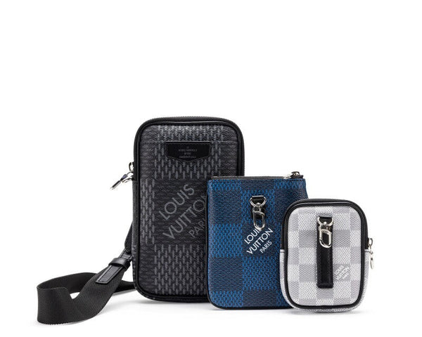 Louis Vuitton Graphite Damier 3D Modular Pouch Silver Hardware (Like new)