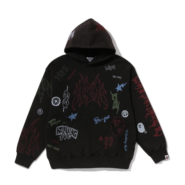 Bape Allover Print Relaxed Fit Pullover Hoodie