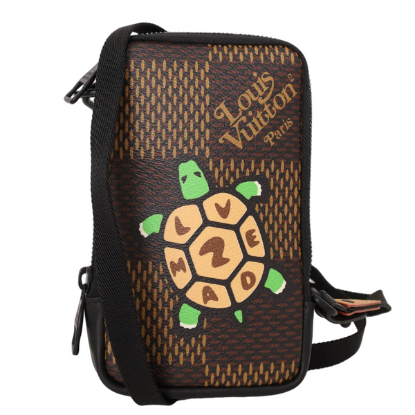 Louis Vuitton x Nigo Double Phone Pouch Damier Ebene Giant Brown (Like new)