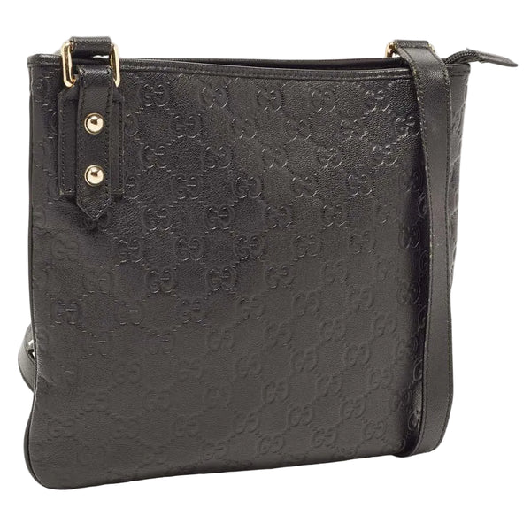 Gucci Black Guccissima Leather Messenger Bag (Like new)