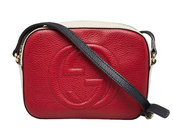 Gucci Red/White/Blue Leather Soho Disco Shoulder Bag (Like new)