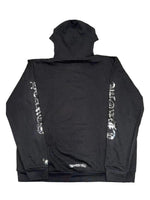 Load image into Gallery viewer, Chrome Hearts Vertical Logo Foil Print Hoodie Black

