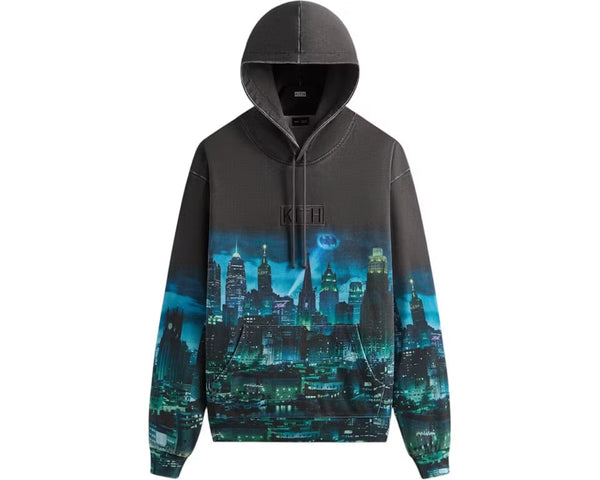 Kith x Batman Gotham Vintage Nelson Hoodie Black