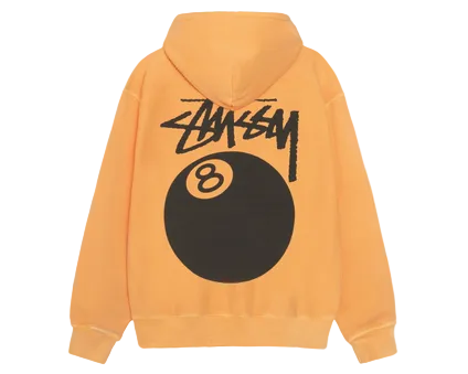 Stussy 8 Ball Hoodie Pigment Dyed Orange