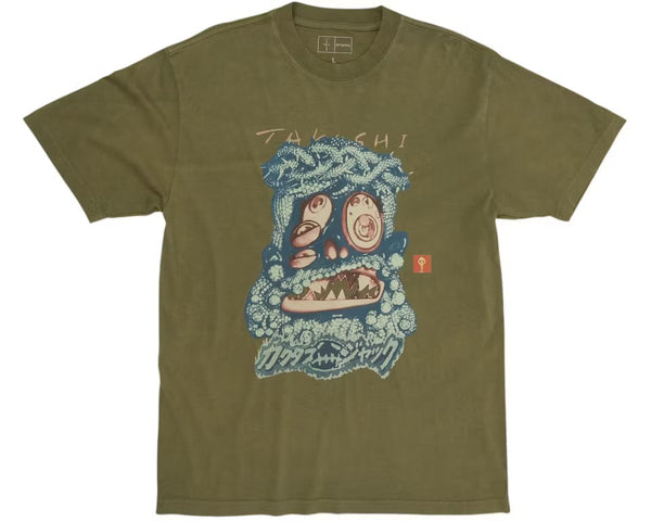 Travis Scott Cactus Jack x Takashi Murakami Melted Utopia Dream Zodiac Tee Olive