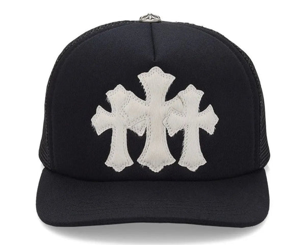 Chrome Hearts Cemetery Calf Hair Trucker Hat Black