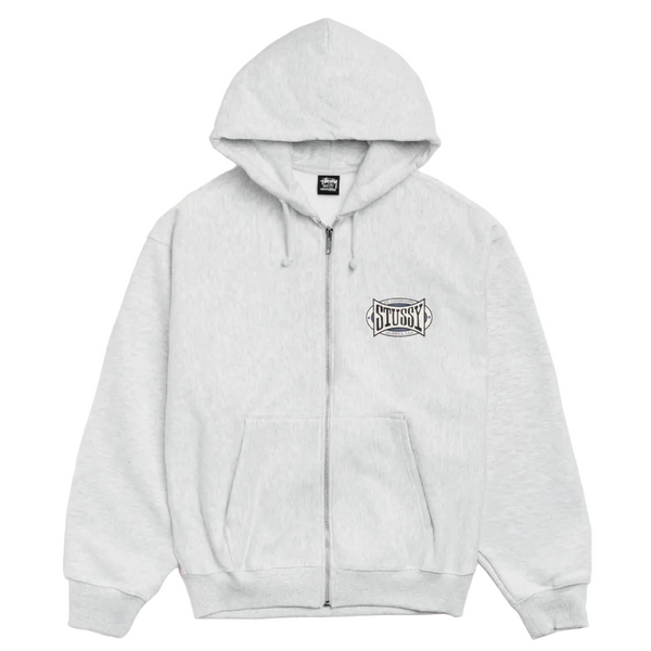 Stussy Champion Oval Zip Hoodie Ash Heather