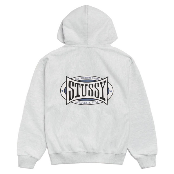 Stussy Champion Oval Zip Hoodie Ash Heather
