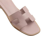 Load image into Gallery viewer, Hermes Oran sandal Rose Porcelaine Epsom Calfskin Leather
