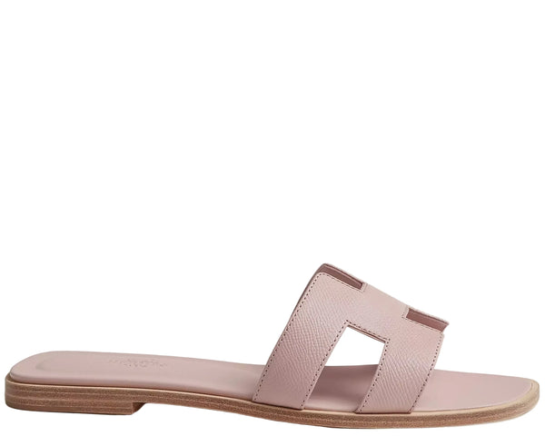 Hermes Oran sandal Rose Porcelaine Epsom Calfskin Leather