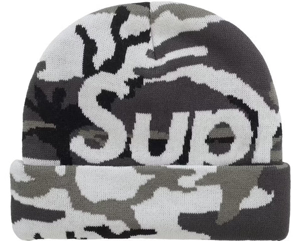 Supreme Camo Big Logo Beanie Snow Camo