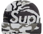 Load image into Gallery viewer, Supreme Camo Big Logo Beanie Snow Camo
