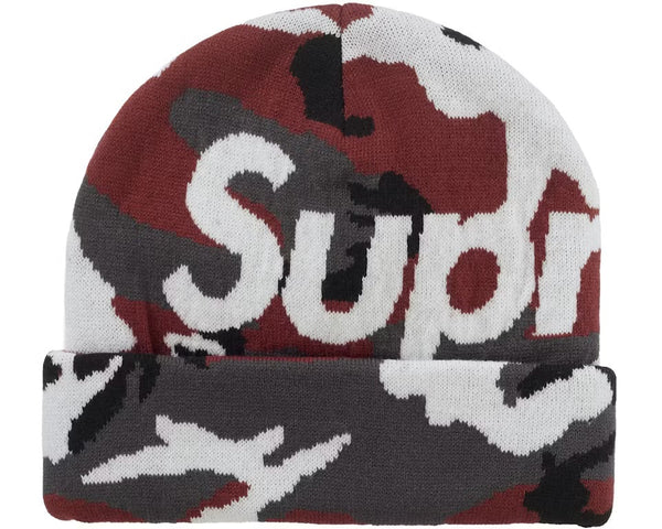 Supreme Camo Big Logo Beanie Red Camo
