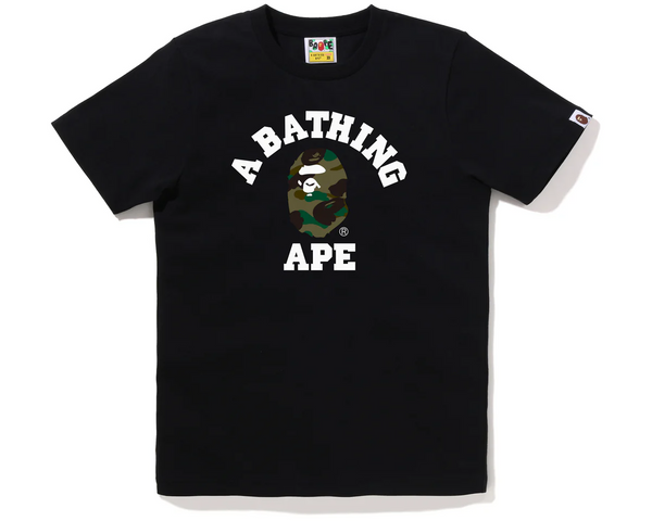 Bape 1st Camo College Tee Black Green