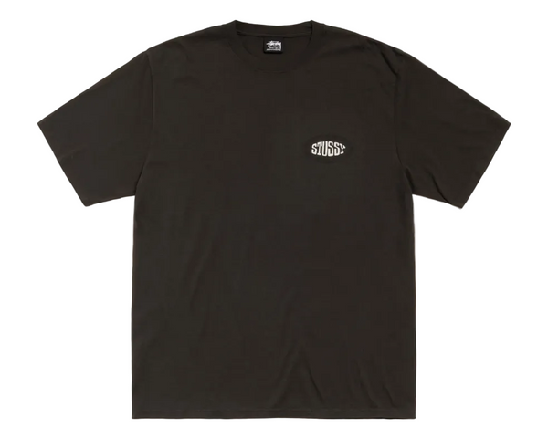 Stussy Tile Oval Tee Pigment Dyed Faded Black