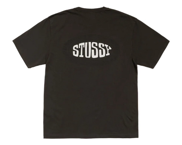Stussy Tile Oval Tee Pigment Dyed Faded Black