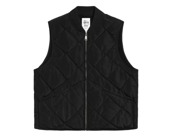 Stussy Thermal Lined Quilted Vest Black