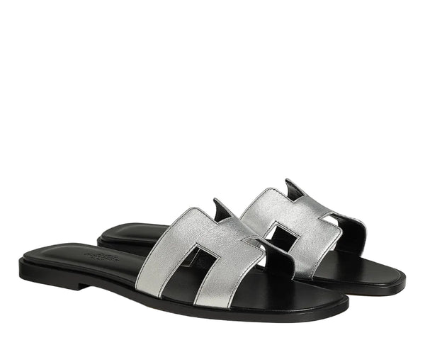 Hermes Oran Sandal Gris Argenté (Women’s)