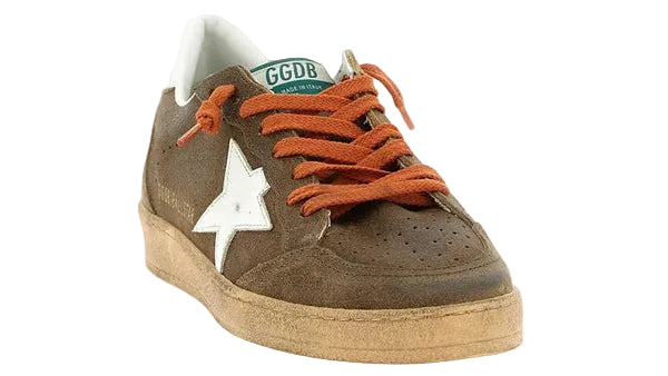 Golden Goose Ball Star Waxed Brown White Silver