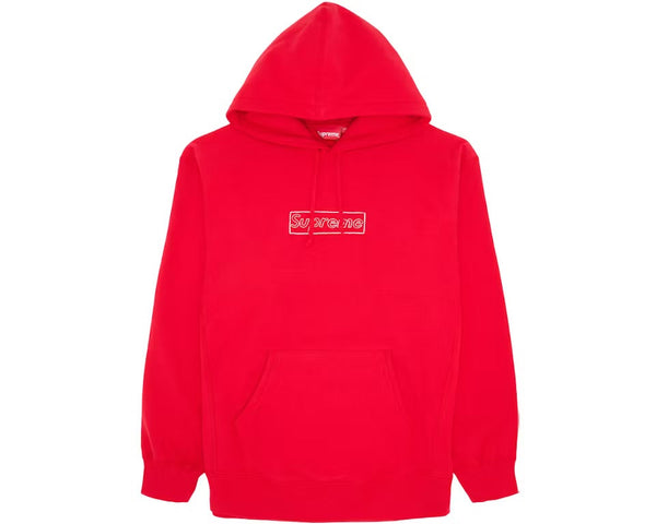 Supreme KAWS Chalk Logo Hooded Sweatshirt Red