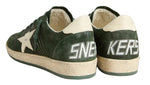 Load image into Gallery viewer, Golden Goose Ball Star in green suede with white leather star and heel tab
