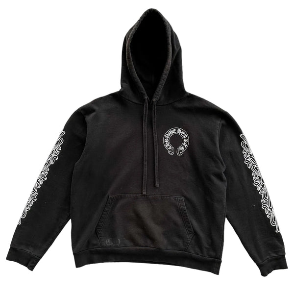 Chrome Hearts Black & White Horseshoe Logo Hoodie
