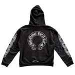 Load image into Gallery viewer, Chrome Hearts Black &amp; White Horseshoe Logo Hoodie
