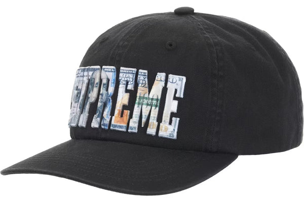 Supreme Embroidered Money Logo 6-Panel Hat Black